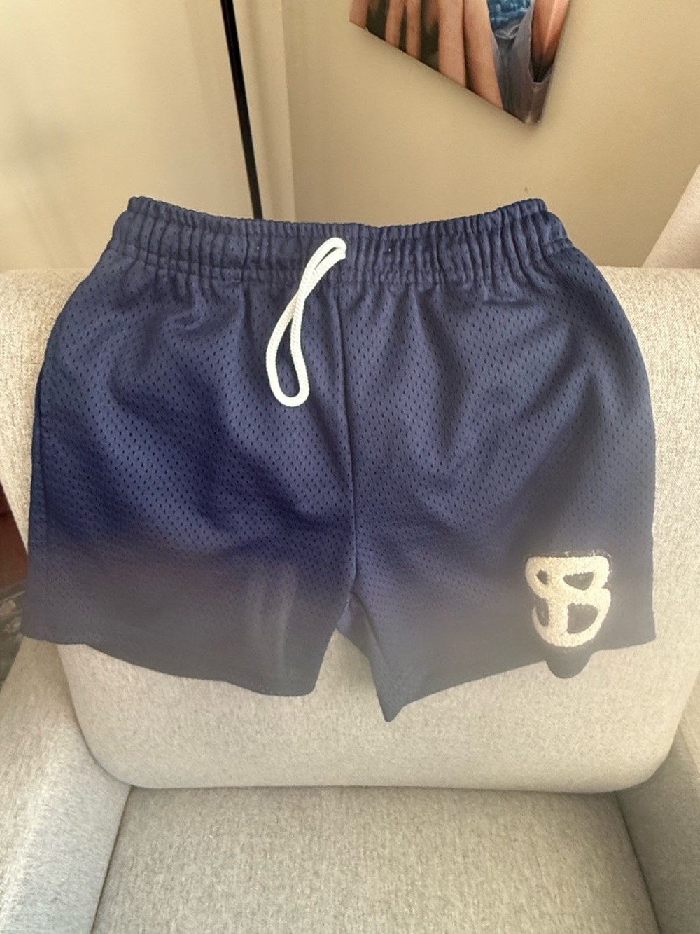 Boys Bucketsquad Navy Athletic Mesh Shorts with Drawstring